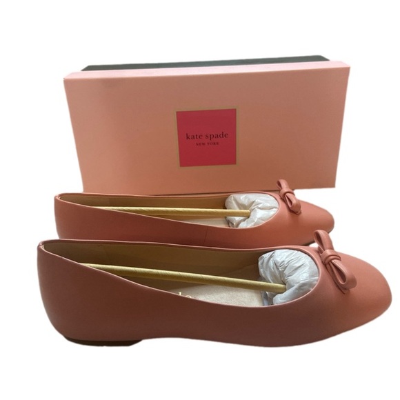 kate spade Shoes - New kiersten bow flirty rose kate spade flats Maryjane leather pink slip on